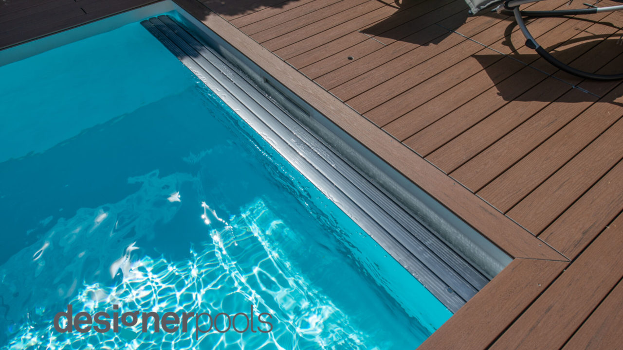 Flachskimmerpool mit Rollladen - designerpools